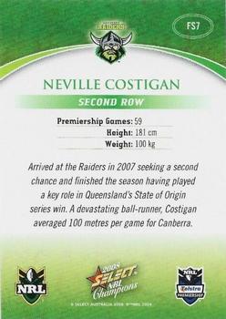 2008 Select NRL Champions - Gold Foil Signatures #FS7 Neville Costigan Back